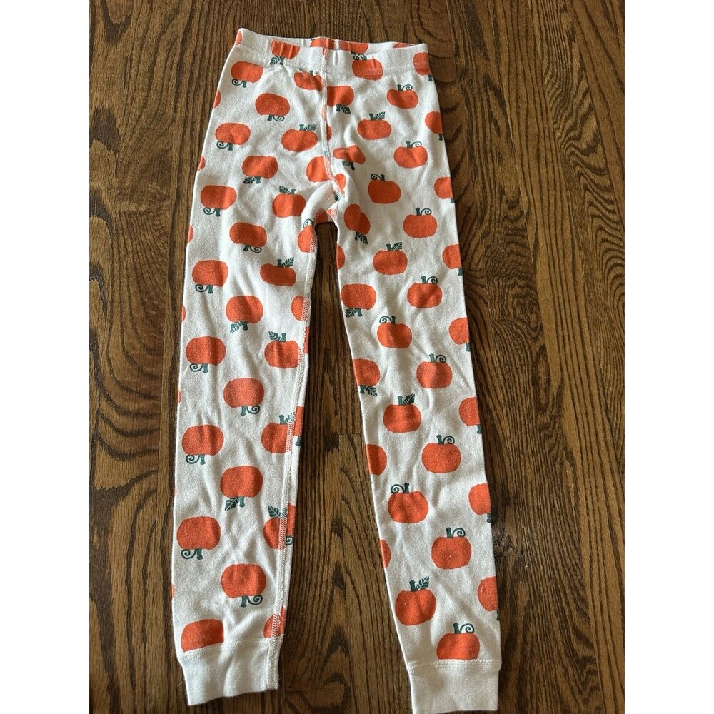 Hanna Andersson Pajama‎ Pants 120cm Size 6-7  Long Johns Organic Cotton Pumpkin
